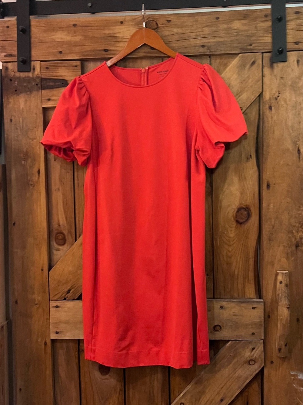 Kate Spade New York Red Coral Puff Sleeve Shift Dress L